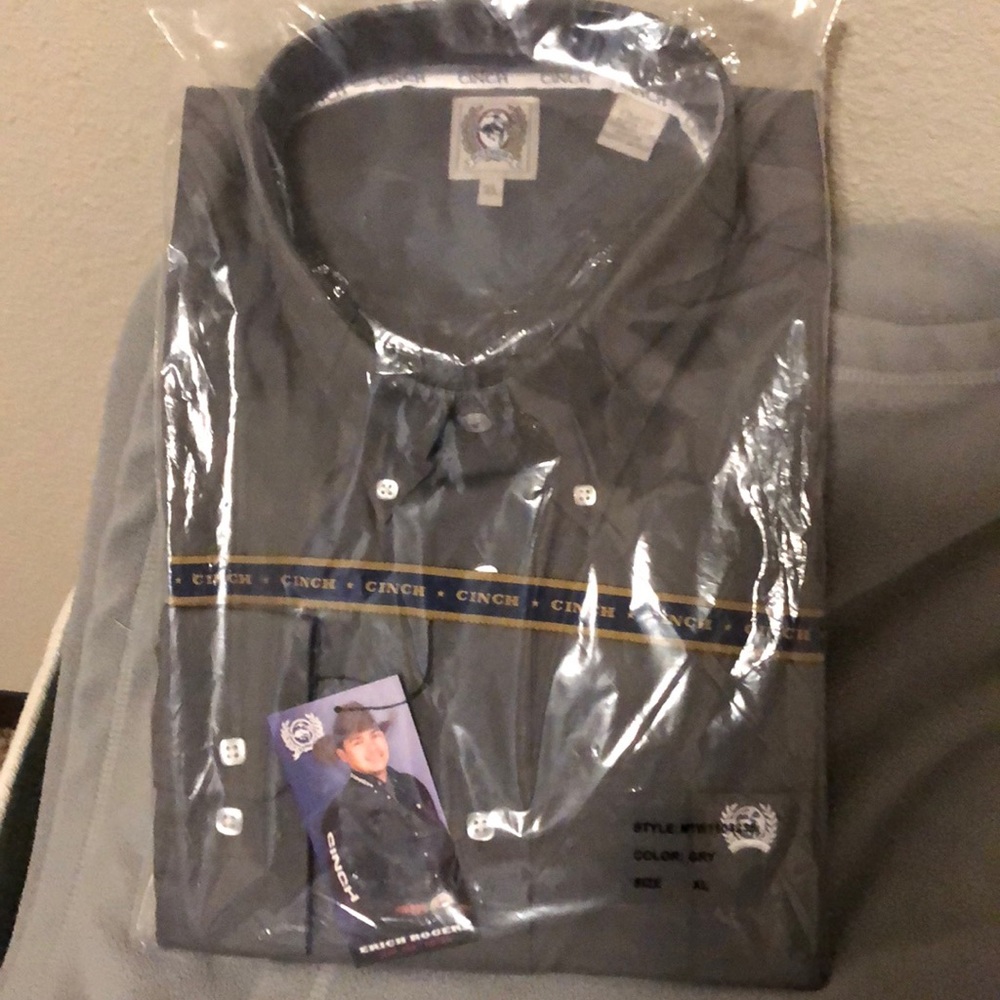 Brand new men’s cinch shirt grey XL